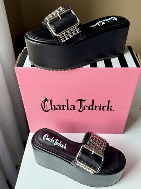 Charla Tedrick - Studded Buckle Platform Sandal